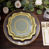 High-Quality Sage Green Disposable Party Plates